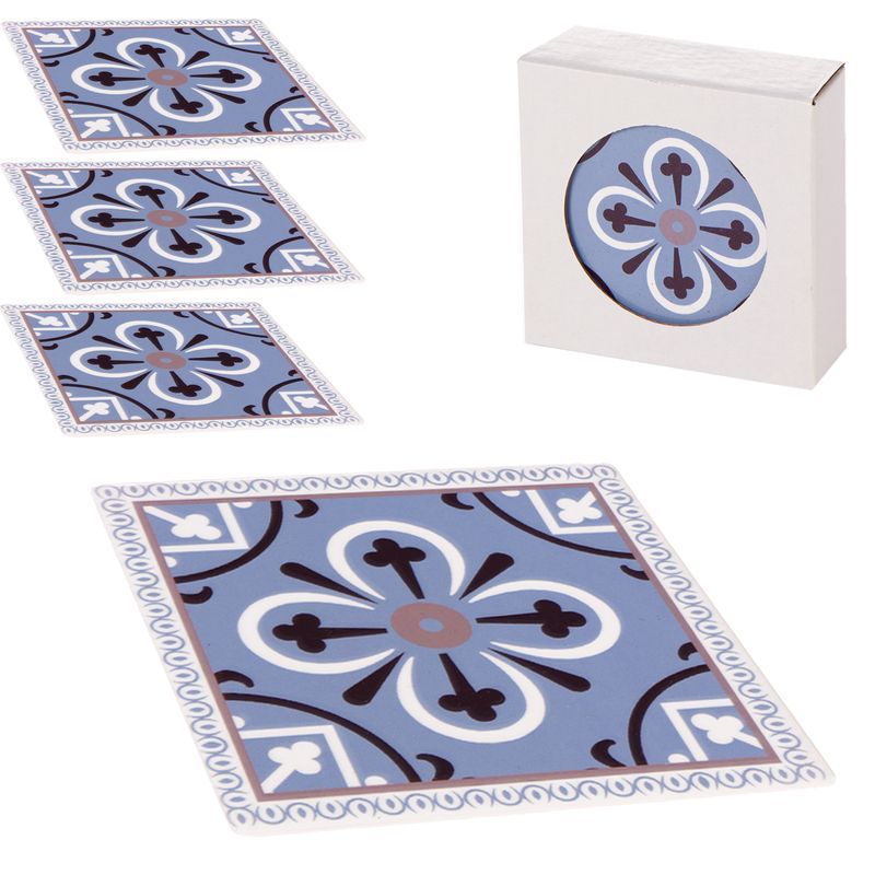 Juego de 4 posavasos ceramica hidraulico