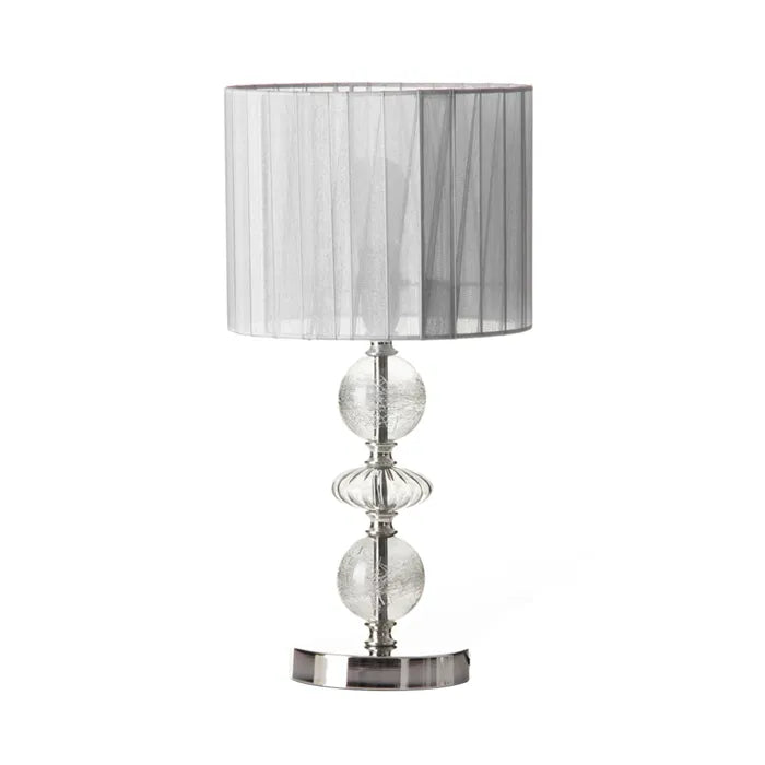 Lámpara metal-cristal blanco 20 x 20 x 41 cm