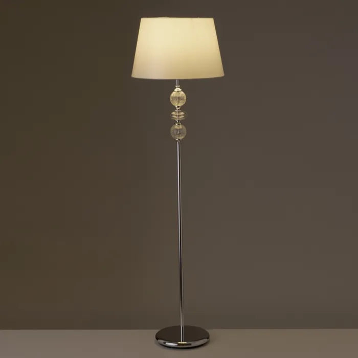 Lámpara metal-cristal plata 40 x 40 x 144 cm