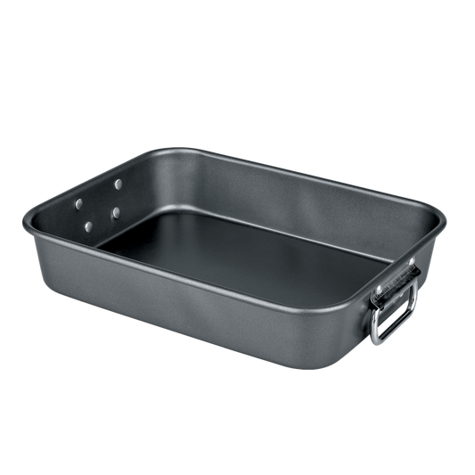 Bandeja horno antiadherente, asas plegables