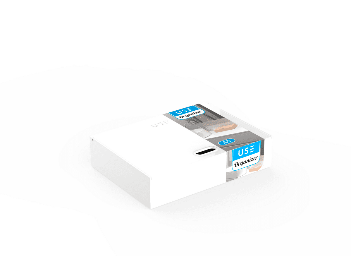 Caja organizadora con tapa abatible tamaño a5