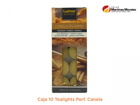 Caja 10 tealights perf. Canela