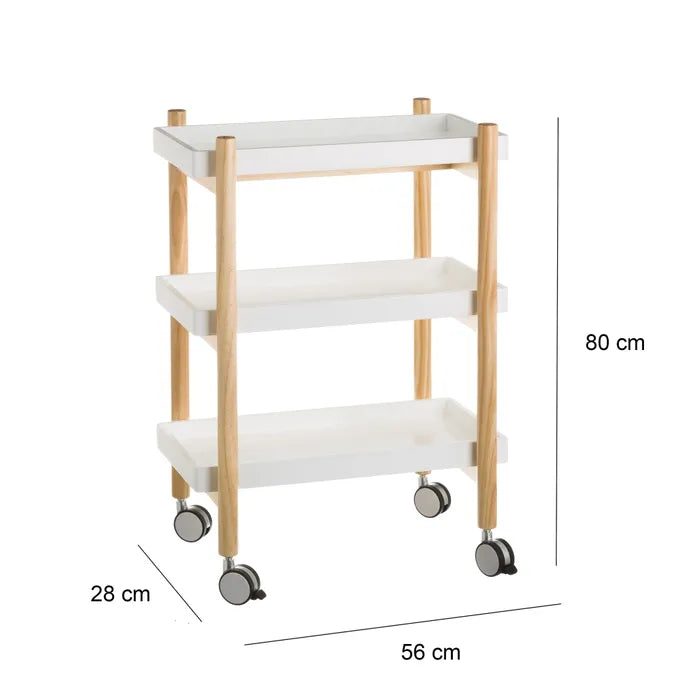 Carro cocina mdf blanco 56 x 28 x 80 cm