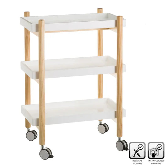 Carro cocina mdf blanco 56 x 28 x 80 cm