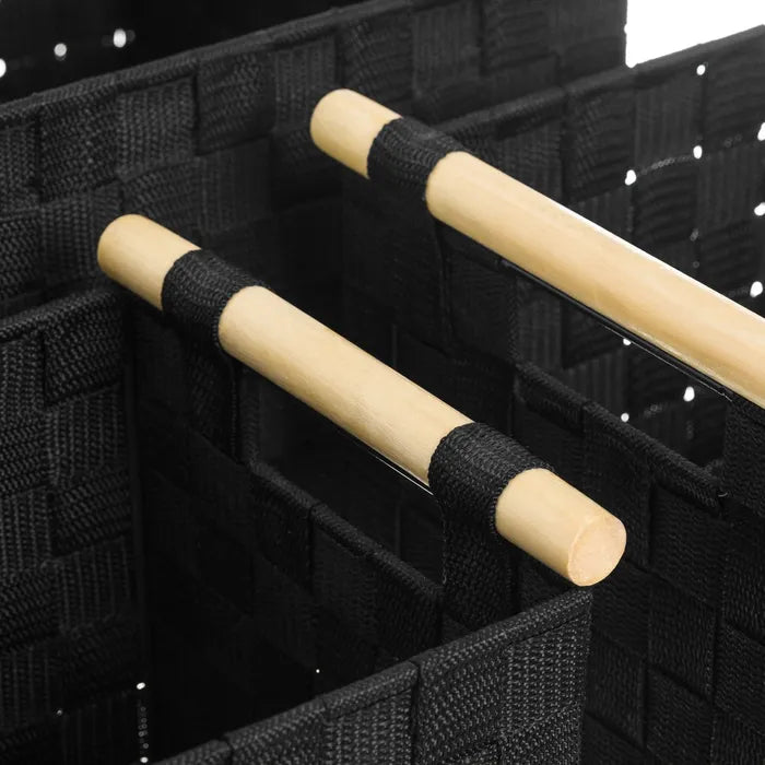 S/3 cesta con asas pp negro 40 x 30 x 22 cm