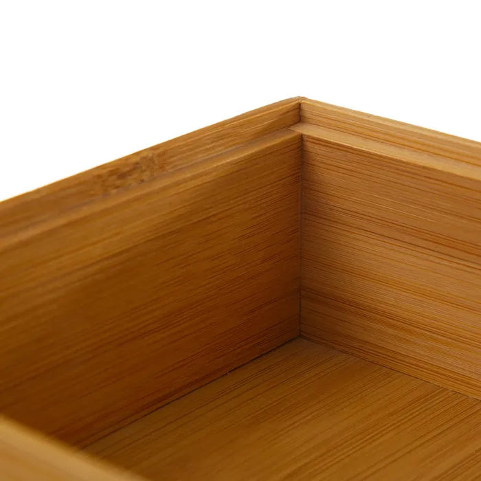 Organizador cuadrado bambú 15 x 15 x 6,50 cm