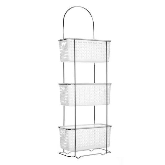 Estante 3 cestas metal-pp blanco 27,80 x 14 x 85 cm