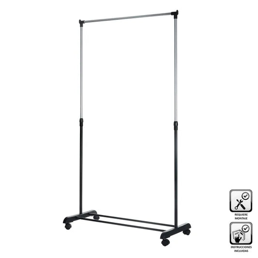 Perchero con ruedas metal-plástico 86 x 42 x 162 cm