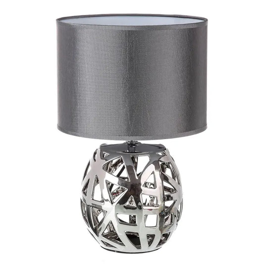 Lámpara plata cerámica 23 x 23 x 35 cm