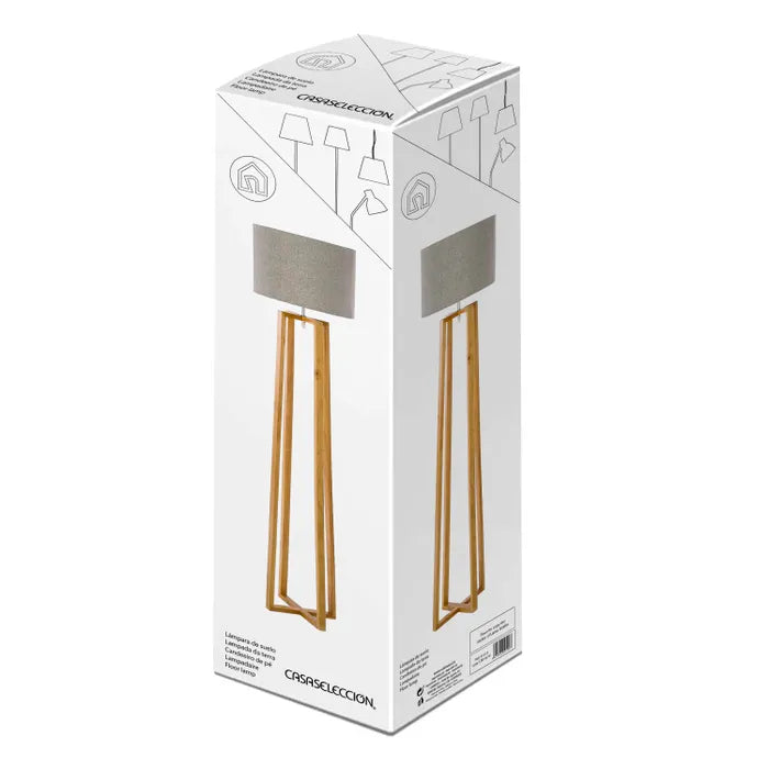 Lámpara caucho madera 36 x 36 x 149,50 cm