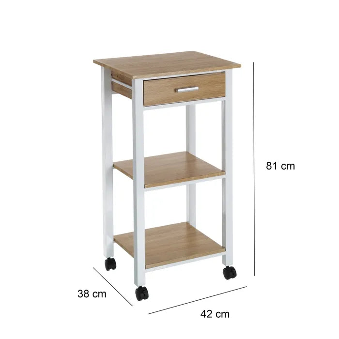 Carro cocina mdf-metal 42 x 38 x 81 cm