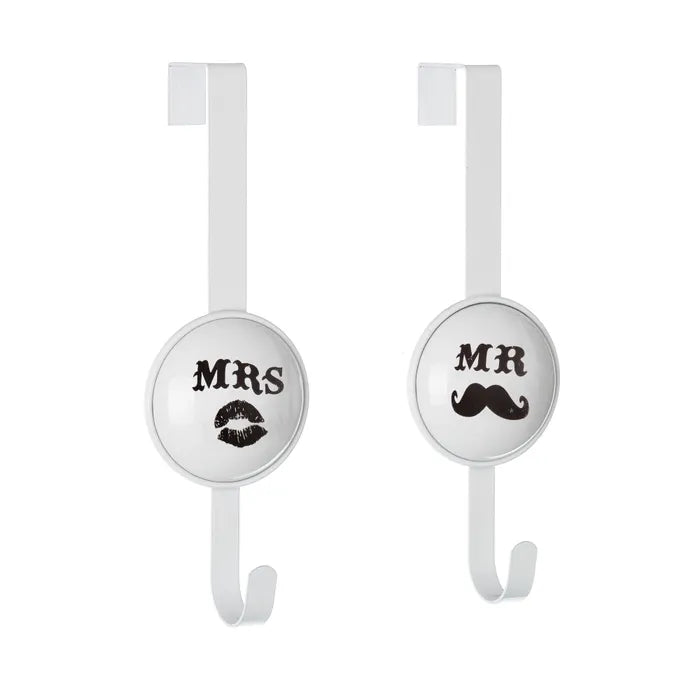 Percha puerta 2/m metal blanco 9 x 8,50 x 27 cm