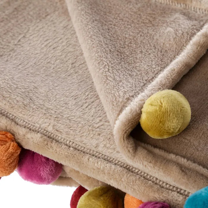Manta sofá rainbow poliester beige 130 x 160 cm