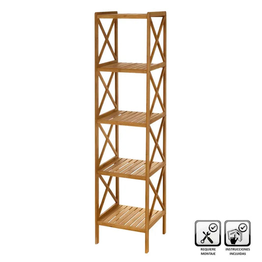 Estantería 5 lejas bambú 36,50 x 33 x 153 cm