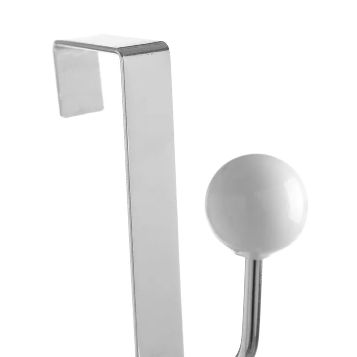 Percha puerta 2 ganchos metal cromado 2,80 x 10,50 x 7,50 cm