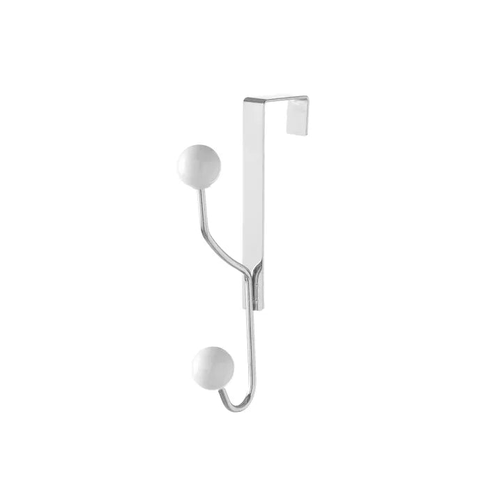 Percha puerta 2 ganchos metal cromado 2,80 x 10,50 x 7,50 cm