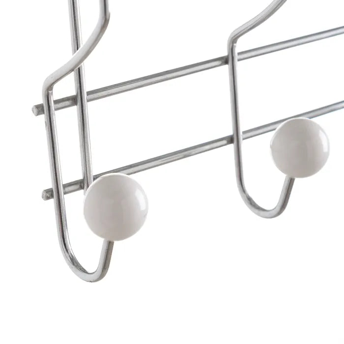 Percha puerta 6 ganchos metal cromado 22 x 10,50 x 30 cm