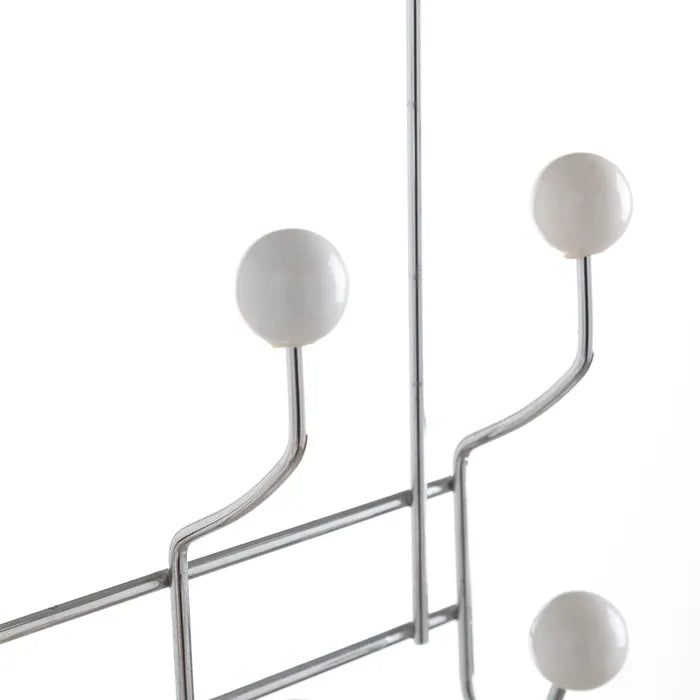 Percha puerta 6 ganchos metal cromado 22 x 10,50 x 30 cm