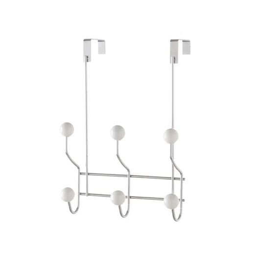 Percha puerta 6 ganchos metal cromado 22 x 10,50 x 30 cm