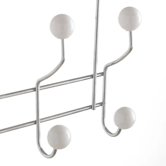 Percha puerta 10 ganchos metal cromado 41 x 10,50 x 31 cm