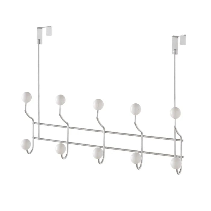 Percha puerta 10 ganchos metal cromado 41 x 10,50 x 31 cm