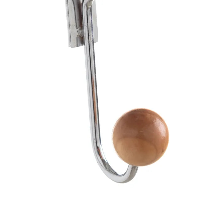 Percha puerta 2 ganchos metal cromado 2,50 x 11,50 x 18 cm