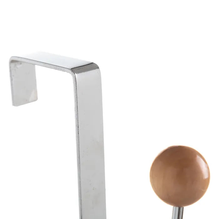 Percha puerta 2 ganchos metal cromado 2,50 x 11,50 x 18 cm