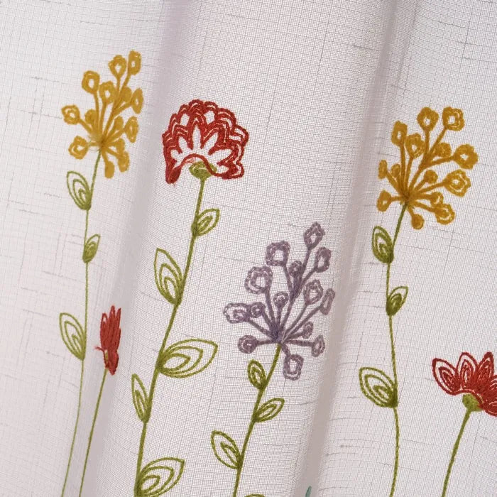 Visillo faux linen bordado flourish 140 x 260 cm