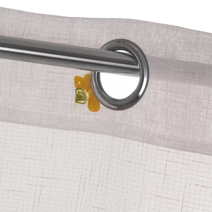 Visillo faux linen bordado flourish 140 x 260 cm