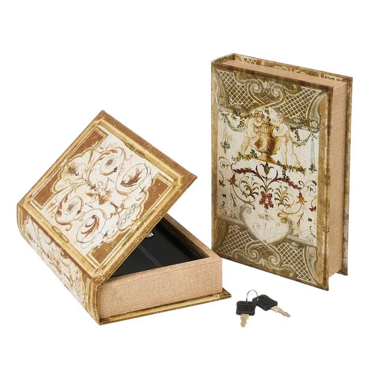 Libro 2/m lys polipiel-mdf-metal 16 x 5 x 24 cm