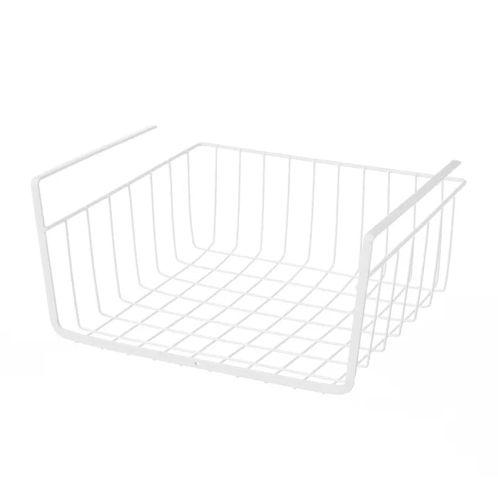 Cesta colgante estante metal blanco 30 x 24,50 x 14,50 cm