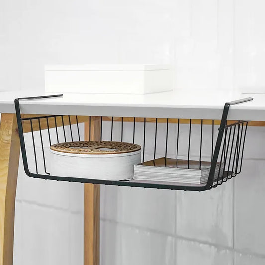 Cesta colgante estante metal negro 40 x 24,50 x 14,50 cm