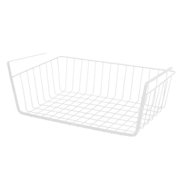 Cesta colgante estante metal blanco 40 x 24,50 x 14,50 cm