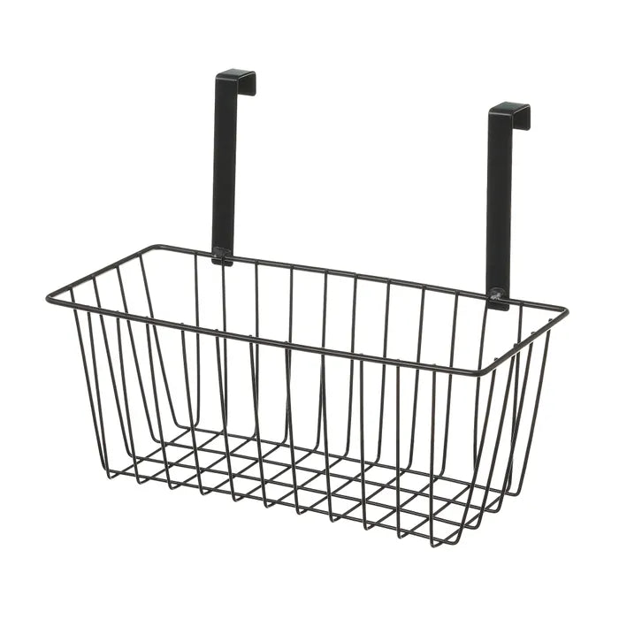 Cesta colgante puerta metal negro 28 x 12 x 22,50 cm