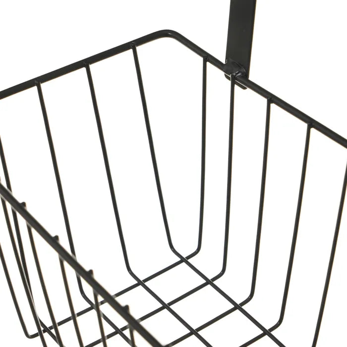 Cesta colgante puerta metal negro 28 x 12 x 22,50 cm