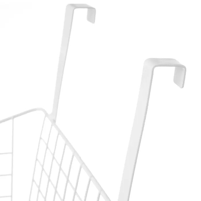 Cesta colgante puerta metal blanco 28 x 12 x 22,50 cm