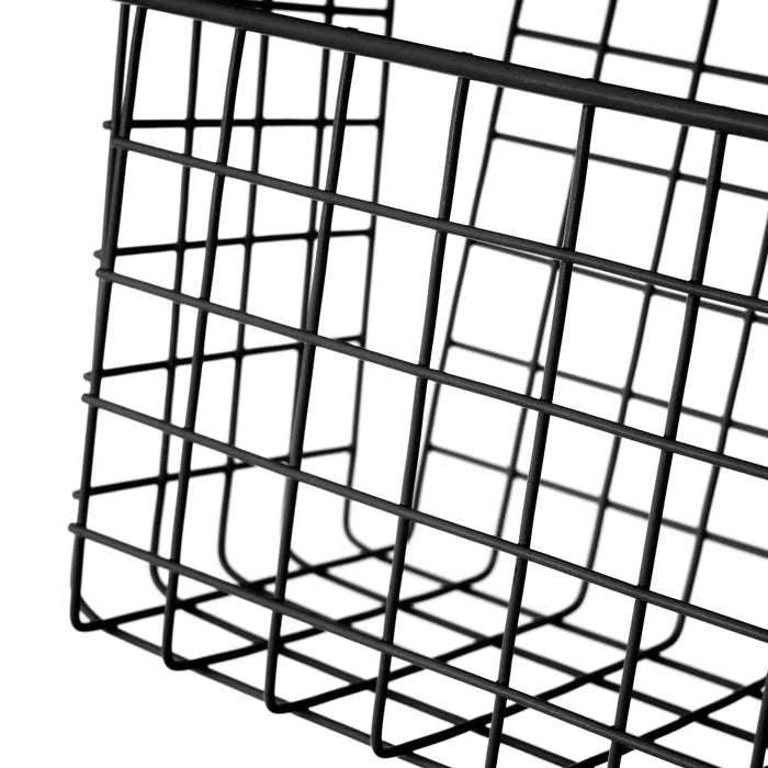 Cesta colgante puerta metal negro 26 x 17 x 28 cm