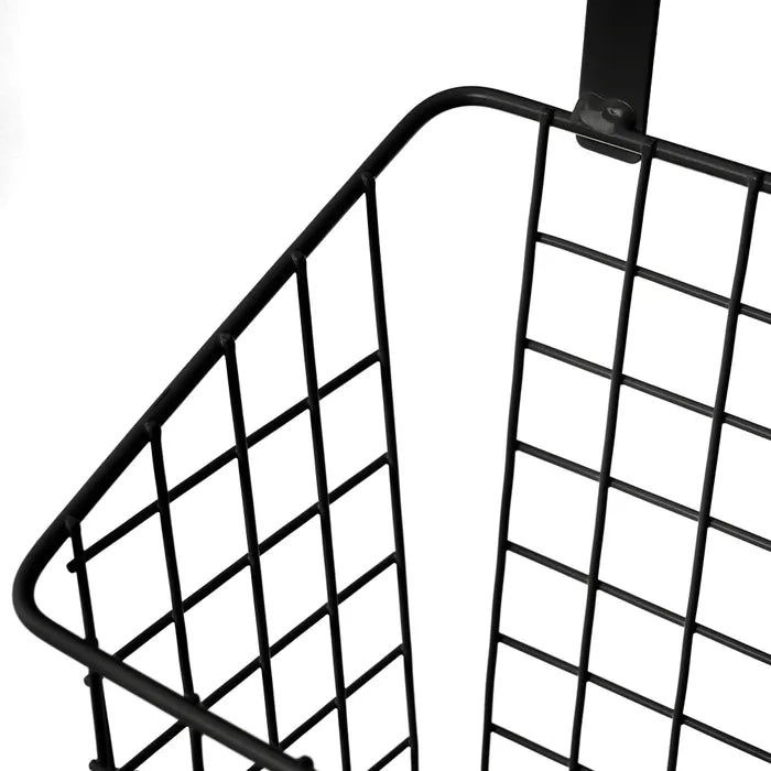 Cesta colgante puerta metal negro 26 x 17 x 28 cm