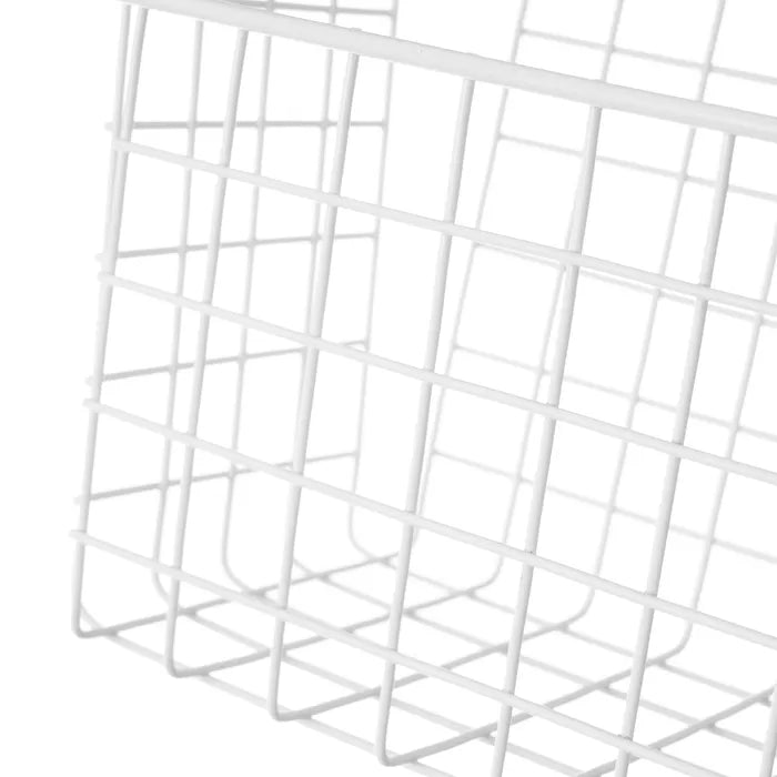 Cesta colgante puerta metal blanco 26 x 17 x 28 cm