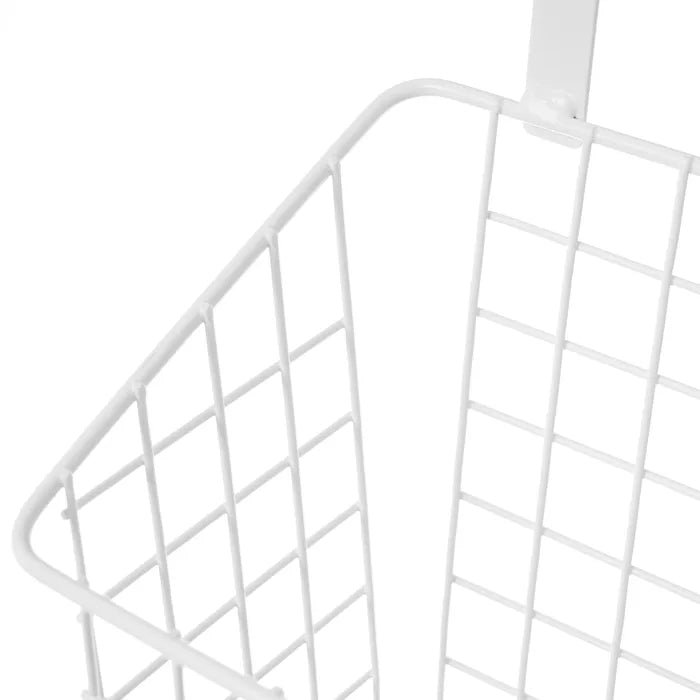 Cesta colgante puerta metal blanco 26 x 17 x 28 cm