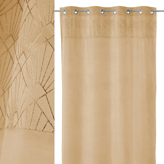 Cortina terciopelo impreso sunray beige 140 x 260 cm