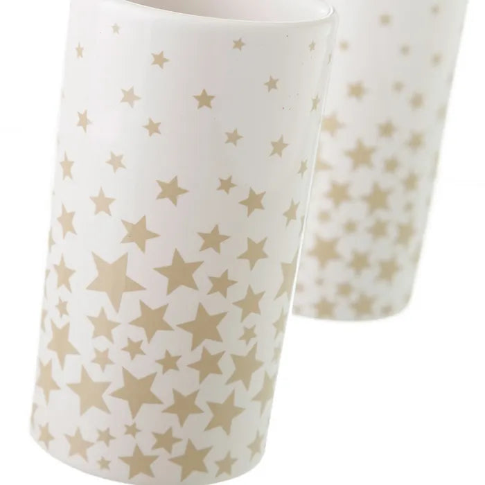 Set baño stars cerámica beige 6,50 x 6,50 x 19 cm
