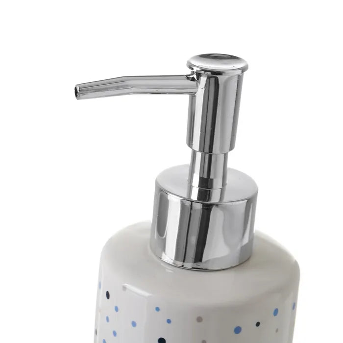 Set baño dots blue cerámica 6,50 x 6,50 x 19 cm