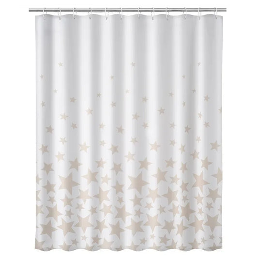 Cortina baño stars poliester beige 180 x 200 cm