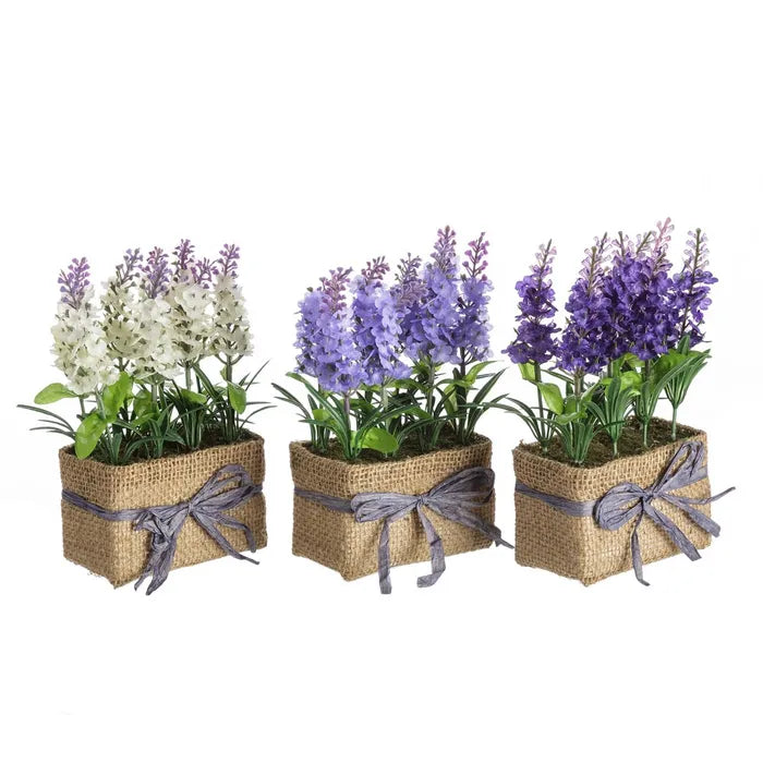 Planta lavanda 3/c poliester 11 x 7 x 19 cm