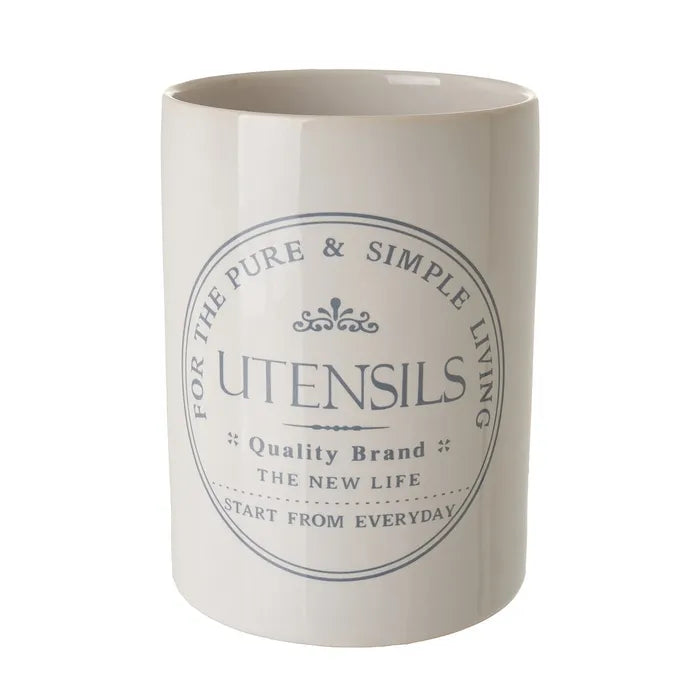 Porta utensilios pure living stoneware 10 x 10 x 14 cm