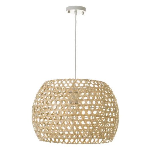 Lámpara techo metal-bambú natural 35 x 35 x 23 cm
