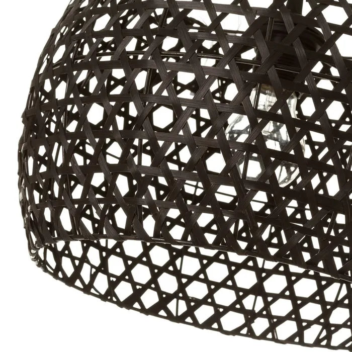Lámpara techo metal-bambú negro 35 x 35 x 23 cm