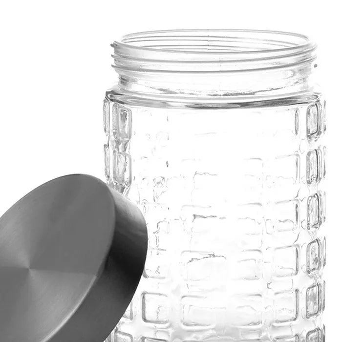 Tarro 2/m cristal-acero inoxidable 11,20 x 11,20 x 16,70 cm