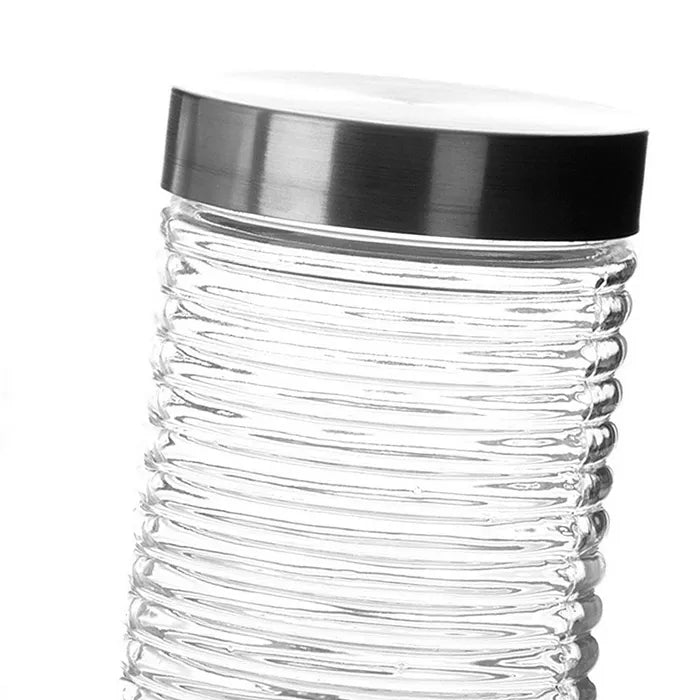 Tarro 2/m cristal-acero inoxidable 11,20 x 11,20 x 16,70 cm